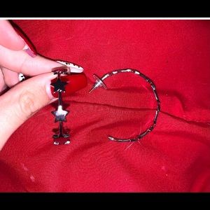 silver star earrings